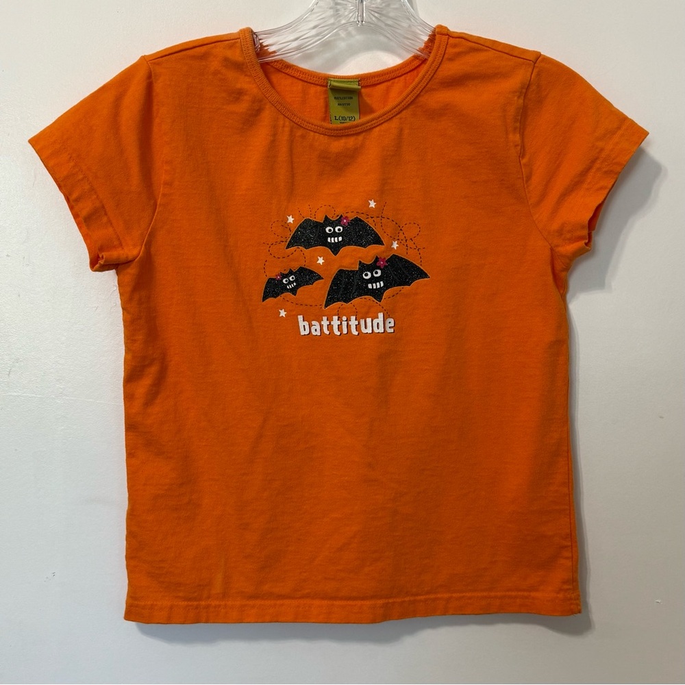 Girls Halloween Glitter Bat Shirt